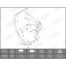 Set garnituri de frictiune, frana tambur BERAL