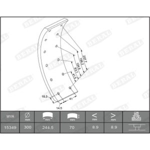 Set garnituri de frictiune, frana tambur BERAL