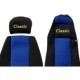 Husa scaun F-CORE albastru velours pentru MERCEDES ACTROS MP2 / MP3 04.96, set pentru cabina MEGA SPACE, tip sasiu camion