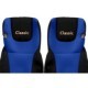 Husa scaun F-CORE albastru velours pentru DAF XF 105, XF 106 10.12, set echipament interior, tip sasiu camion, linie Classic