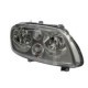 Far DEPO Lampa frontala Dreapta H7/H7 electric cu motor negru transparent pentru VW CADDY III MINIVAN TOURAN