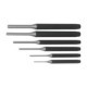 Set unelte perforare HANS, instrumente lovit, dornuri cilindrici, husa, 6 buc., latime: 3; 4; 5; 6; 8; 10mm