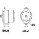 Alternator LETRIKA 28V 50A diametru fixare 86mm distanță găuri 50.8mm fără rola curea