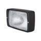Reflector far de lucru HELLA 104 mm x 154 mm, H3, 12V/24V, montaj insurubat, IP5K4K, carcasa plastic, iluminare camp spate