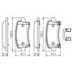 Set placute frana spate BOSCH pentru BUICK LA CROSSE, CHEVROLET MALIBU 2.0D/2.4/3.6, dimensiuni 47.1mm x 106.5mm x 17.2mm