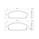 Set placute frana fata BOSCH pentru NISSAN PATHFINDER II, QUEST, TERRANO II, X-TRAIL I, inaltime 56.3 mm, latime 158.0 mm, grosime 17.2 mm