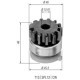 Pinion electromotor MAGNETI MARELLI pentru FORD TRANSIT, LDV CONVOY 2.5D, Diametru exterior 45.3 mm, 13 dinti, Lungime 46 mm