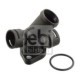 Flansa lichid racire FEBI 074121132 răcire duza cip cap VW Transporter (T4) cu etansare, 3 ieșiri, plastic, cap motor, chiuloasă