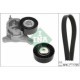 Set curea transmisie cu caneluri INA V-belts cu role pentru CITROEN XSARA, XSARA PICASSO, PEUGEOT 206, 406 1.8/2.0/2.2 1725 mm