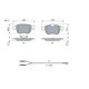 Set placute frana fata BOSCH pentru CITROEN C5 III, PEUGEOT 407, 407/KOMBI, 508 I, 508/KOMBI, dimensiuni 66.8mm x 155.0mm x 17.1mm