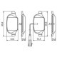 Set placute frana spate BOSCH pentru ABARTH 500/595/695, FIAT 500, DOBLO, IDEA, PANDA, LANCIA MUSA, YPSILON 43.8x95.8x14.2 mm