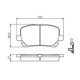 Set placute frana fata BOSCH pentru PONTIAC VIBE, TOYOTA AVENSIS VERSO, COROLLA, NOAH/VOXY 1.8-2.4 05.01-12.10