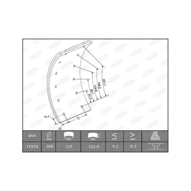 Set garnituri de frictiune, frana tambur BERAL