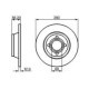 Disc frana BOSCH Fata Dreapta/Stanga AUDI 80 B4 1.6/1.9D/2.0 09.91-01.96 Diametru exterior 280.0 mm Inaltime 56.0 mm Grosime 13.0 mm
