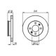 Disc frana BOSCH Fata Dreapta/Stanga pentru HYUNDAI GETZ 1.1-1.6 09.02-12.10, Diametru exterior 241.0 mm, Inaltime 48.0 mm, Grosime 19.0 mm