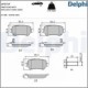 Set placute frana spate DELPHI pentru KIA VENGA, LADA KALINA, OPEL ASTRA F, G, H, dimensiuni 43 mm x 95 mm x 15 mm
