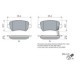 Set placute frana spate BOSCH pentru KIA VENGA, OPEL ASTRA G/H, COMBO, dimensiuni 42.7mm x 95.4mm x 14.0mm