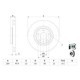 Disc frana BOSCH Fata Dreapta/Stanga ALFA ROMEO 147 156 164 GT GTV SPIDER FIAT BRAVO II CROMA DOBLO FIORINO TIPO 283.9 mm 43.4 mm 22.0 mm