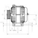 Alternator HC-CARGO 14V 150A pentru JAGUAR S-TYPE II, XJ 2.7D 06.04-03.09, Diametru 57.5 mm, Lungime 183.0 mm
