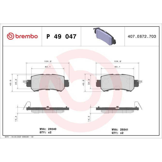 Set placute frana,frana disc BREMBO