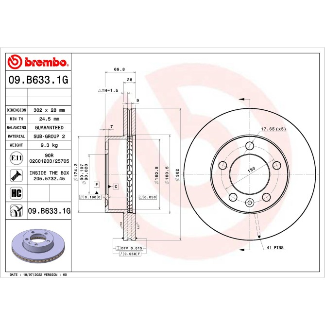 Set frana, frana disc BREMBO
