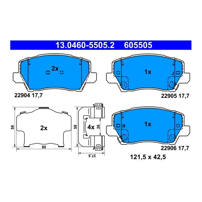 Set placute frana,frana disc ATE