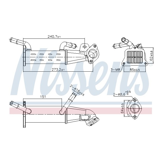 Radiator, recirculare gaze de esapament NISSENS