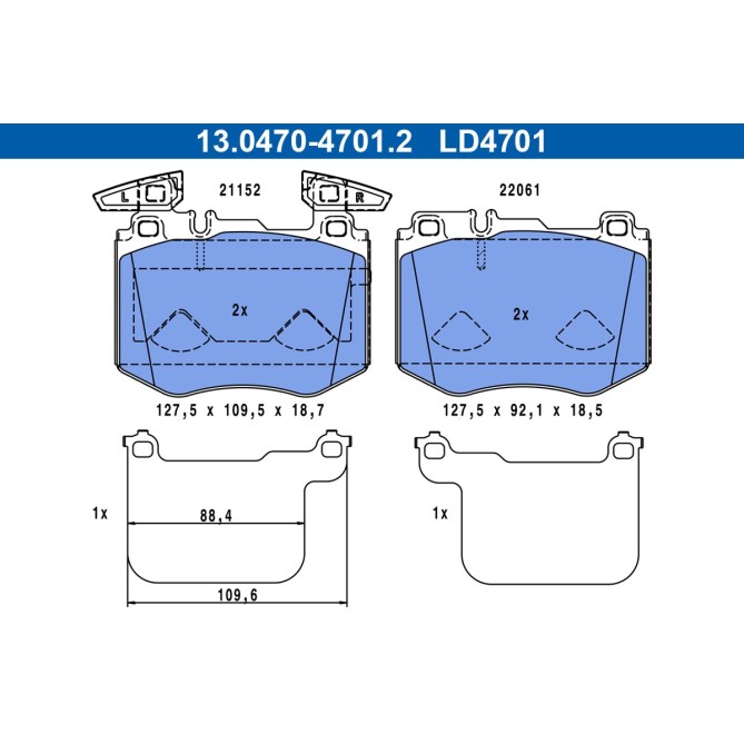 Set placute frana,frana disc ATE