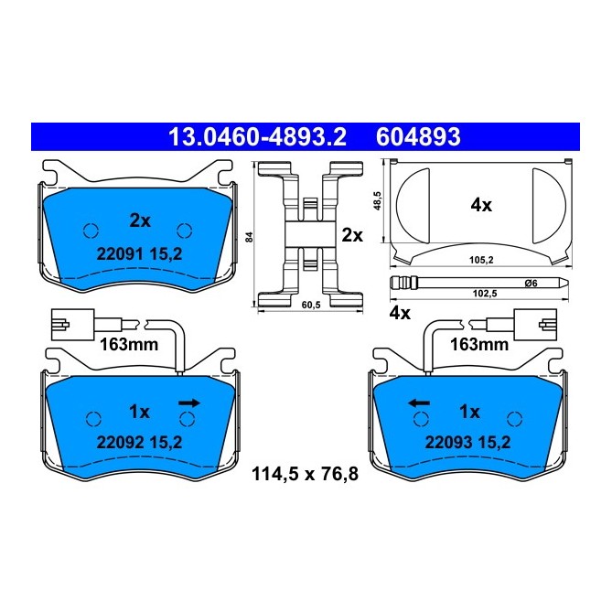 Set placute frana,frana disc ATE