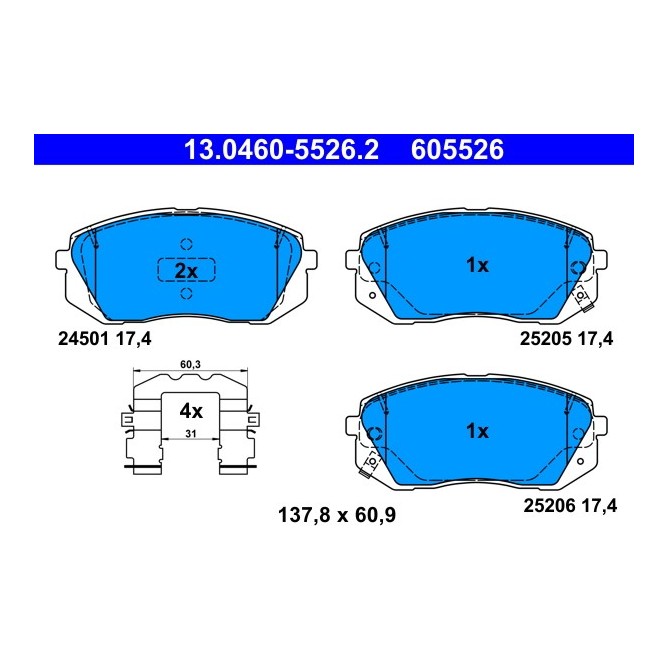 Set placute frana,frana disc ATE