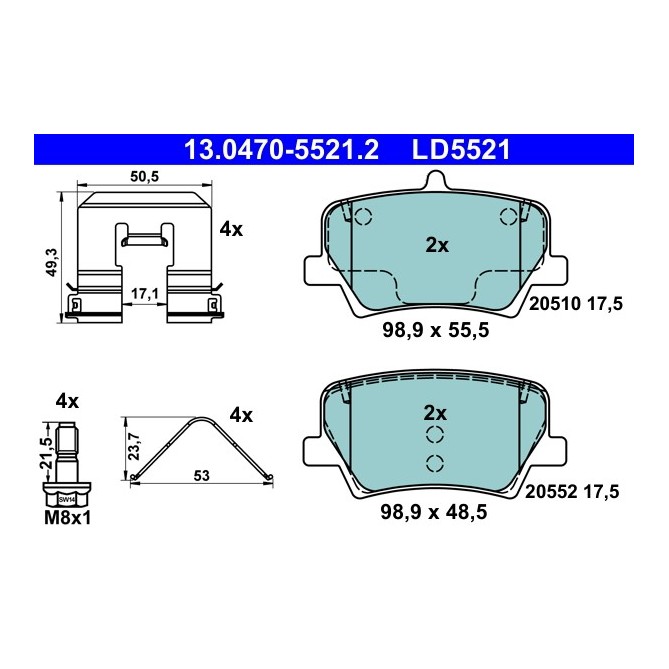 Set placute frana,frana disc ATE