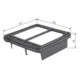 Filtru aer BOSCH pentru HONDA CR-Z 1.5H 09.10, dimensiuni 46.0 mm x 152.0 mm x 168.0 mm, tip insertie filtru