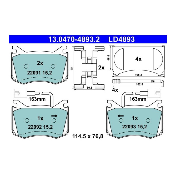 Set placute frana,frana disc ATE