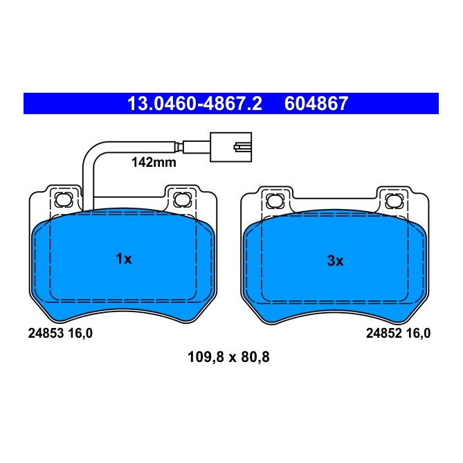 Set placute frana,frana disc ATE