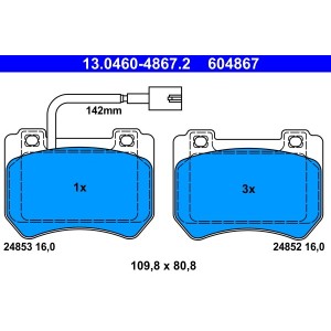 Set placute frana,frana disc ATE