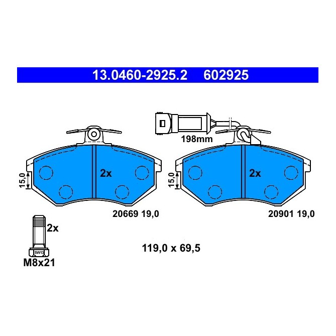 Set placute frana,frana disc ATE