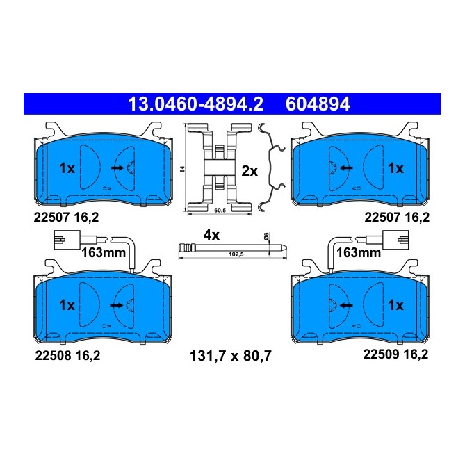 Set placute frana,frana disc ATE
