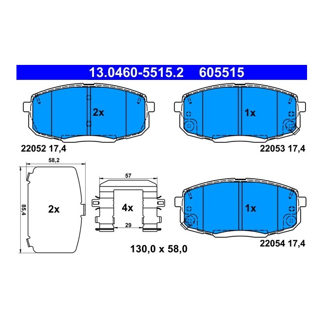 Set placute frana,frana disc ATE