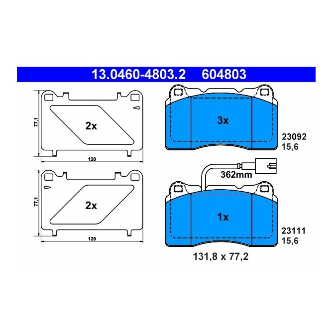 Set placute frana,frana disc ATE