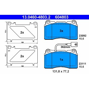 Set placute frana,frana disc ATE