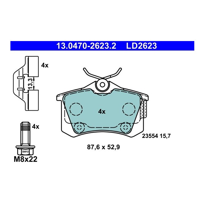 Set placute frana,frana disc ATE