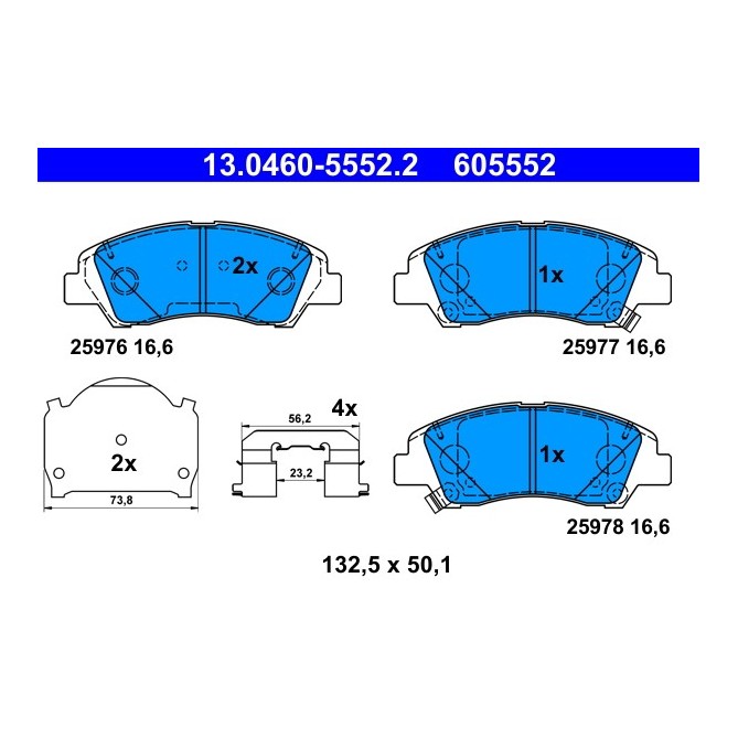 Set placute frana,frana disc ATE