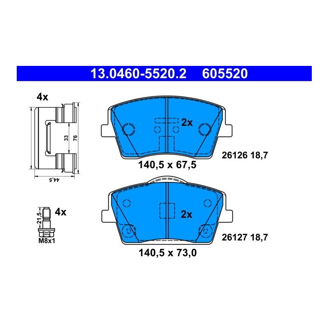 Set placute frana,frana disc ATE