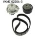 Set pompa apa + curea dintata SKF pentru ABARTH 124 SPIDER, 500 / 595 / 695, 500C / 595C / 695C, GRANDE PUNTO, PUNTO, PUNTO EVO, GIULIETTA 1.2-1.4LPG