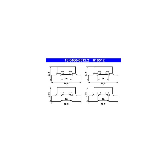 Set accesorii, placute frana ATE